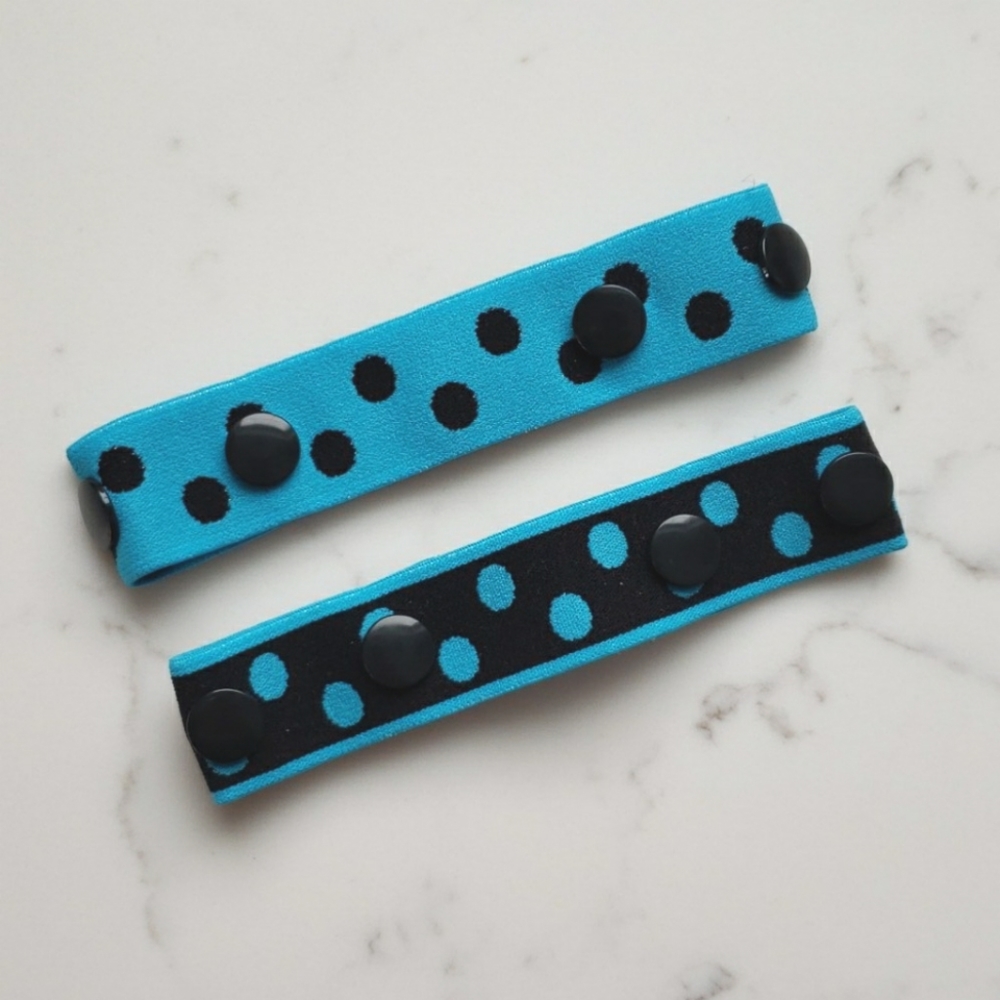 Aqua blue black Toddler Belt Set of 2 Handmade Elastic SNAP BELT Baby Belts NWT